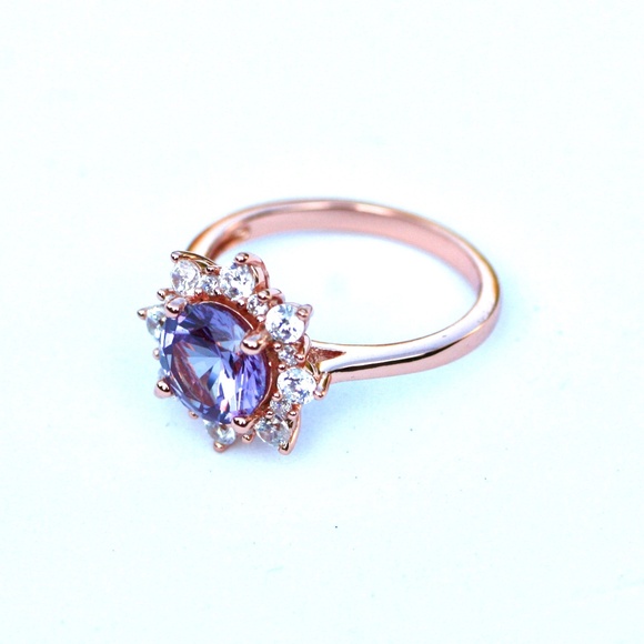 Alexandrite Ring Handcrafted in 18k Rose Gold Vermeil Size 6 - Picture 2 of 7
